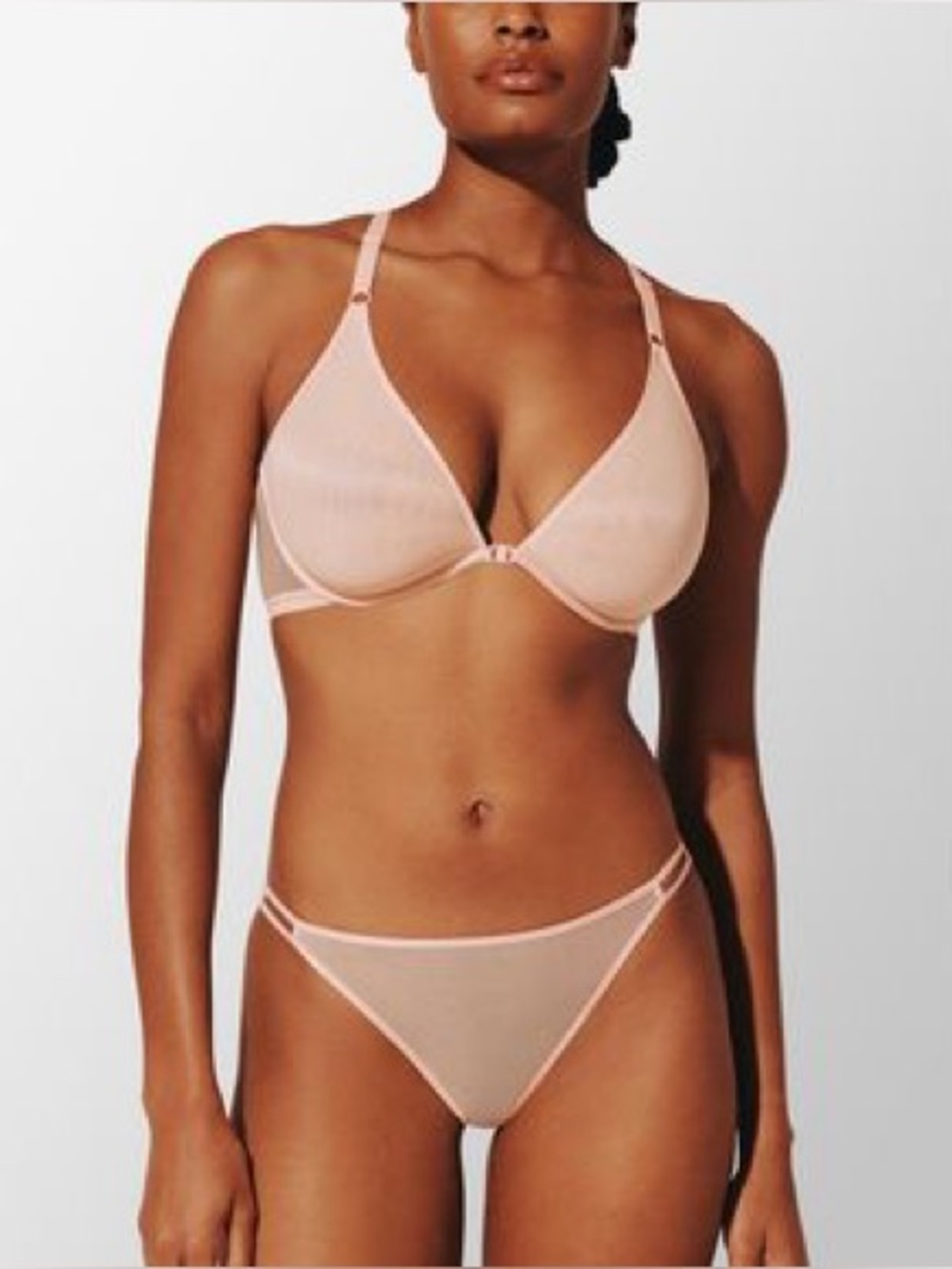 ThirdLove Bare Mesh Front Close Racerback Blush Pink Front-Closure Bra 36C
